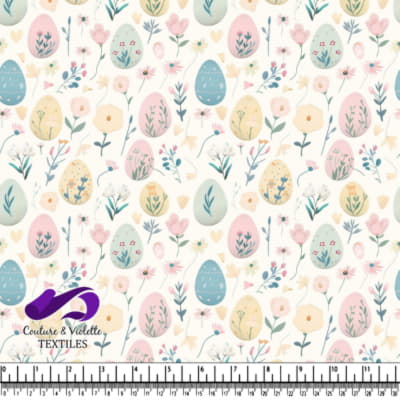 Motif d'Oeufs de Pâques Pastel et Fleurs de Printemps