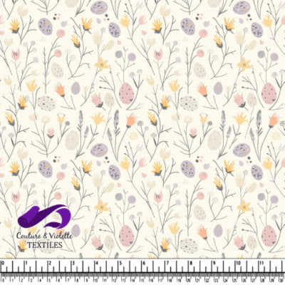 Motif Délicat de Fleurs Sauvages et d'Oeufs