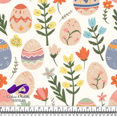 Oeufs de Pâques et Fleurs Printanières