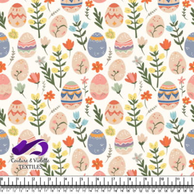 Oeufs de Pâques et Fleurs Printanières