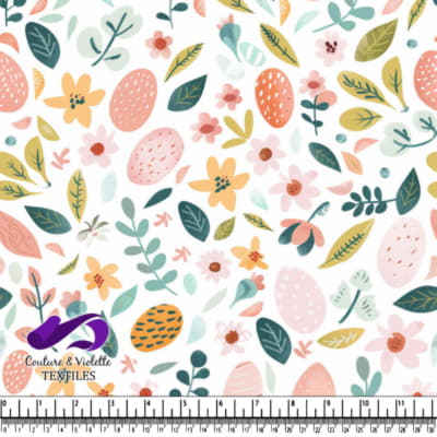 Motif Floral Pastel de Printemps