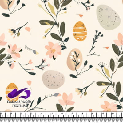 Motif Floral d'Œuf de Pâques Printanier