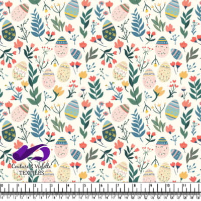 Motif Printanier Œufs de Pâques et Floraux
