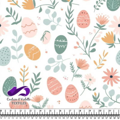Motif de Pâques Printanier avec Éléments Floraux