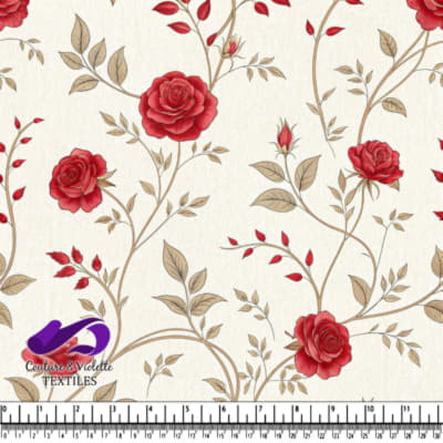 Motif Floral Élégant de Roses Rouges