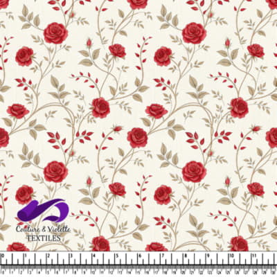 Motif Floral Élégant de Roses Rouges