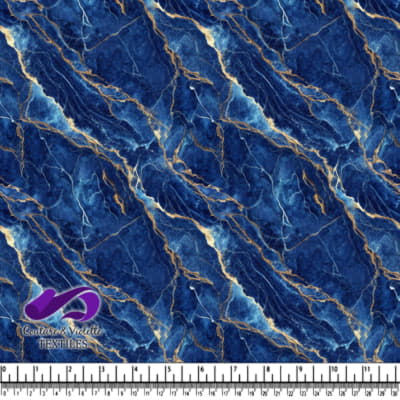 Texture de Marbre Bleu avec Veines Dorées