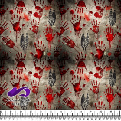 Bloody Handprints and Footprints Pattern