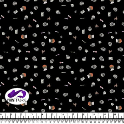 Halloween - Skull and grave on black background