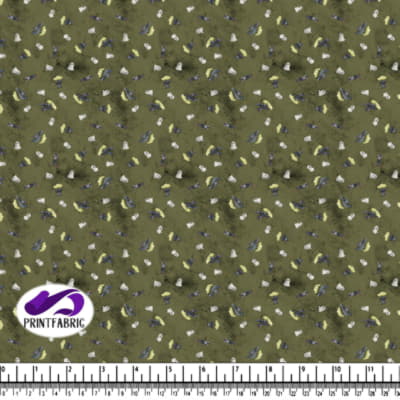 Halloween - Ghost and bat on olive background