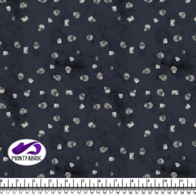 Halloween - Skull and tomb on After midnight blue background