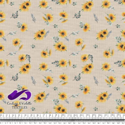 Sunflowers on buttercream background