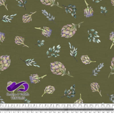 Artichoke on olive background