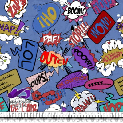 Comic book - Speech bubbles LOL on blue background