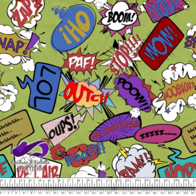 Comic book - Speech bubbles LOL on green background