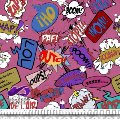 Comic book - Speech bubbles LOL on pink background