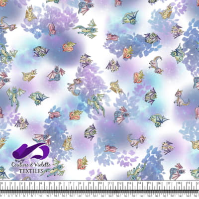 Dragons - Fantastic dragon on textured white background