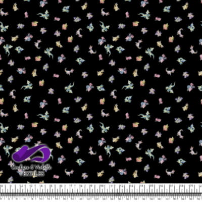 Dragons - Cute dragons on Black background