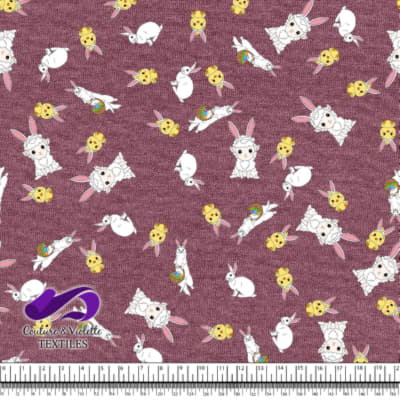 Easter - Cute ferrets with friends on hawthorn rose background