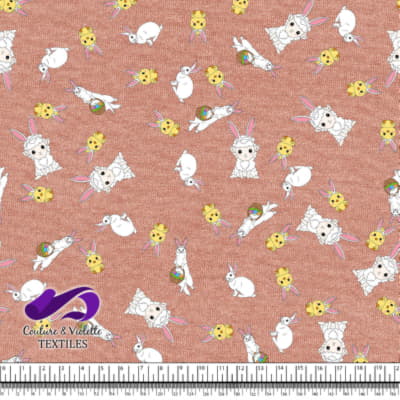 Easter - Cute ferrets with friends on muted clay background