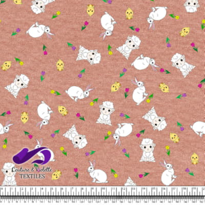 Easter - Cute animals on textured muted clay background