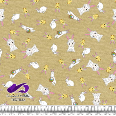 Easter - Cute ferrets with friends on dried moss background