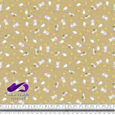 Easter - Cute ferrets with friends on dried moss background