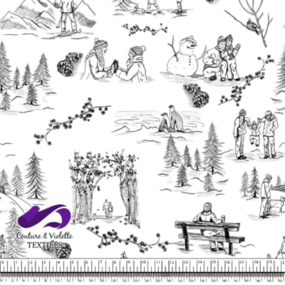 Toile de Jouy - Winter black & white