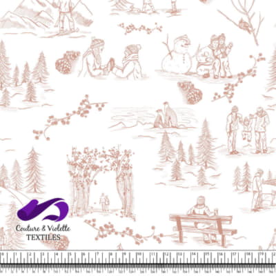 Toile de Jouy - Winter - Dusty rose