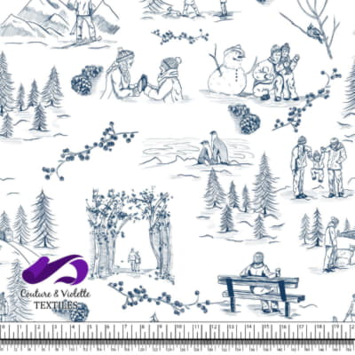 Toile de Jouy - Winter - Lapis blue