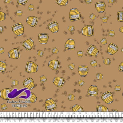 Winnie The Pooh - Honey on Iced coffee background