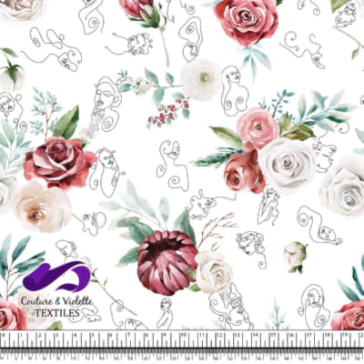 Pour le Rose - Crowns of rose on white background