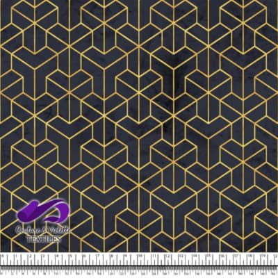 Geo art déco - Corner gold - After midnight blue