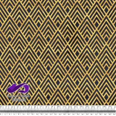 Geo art déco - Triangles gold - After midnight blue