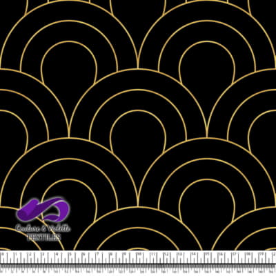 Geo art déco - Scales gold - Black