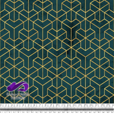 Geo art déco - Corner gold - Deep teal