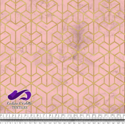 Geo art déco - Corner gold - First blush pink