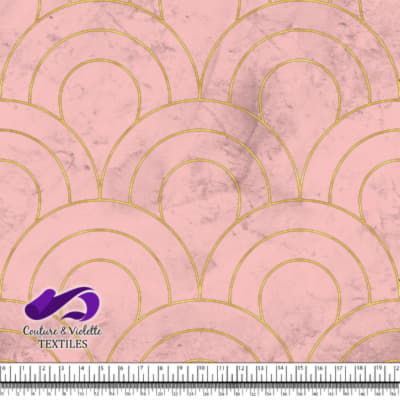 Geo art déco - Scales gold - First blush pink