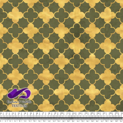 Geo art déco - Clovers  Gold - Olive