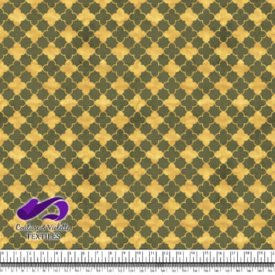 Geo art déco - Clovers  Gold - Olive