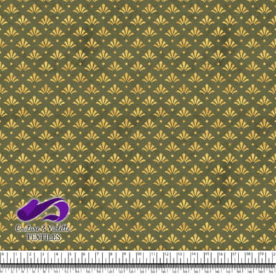 Geo art deco - Flowers gold - Olive