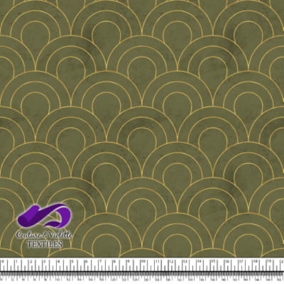 Geo art déco - Scales gold - Olive