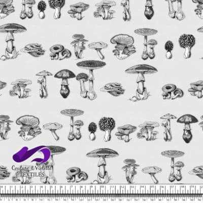 Vintage mushroom - Engravings - White