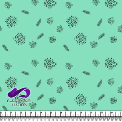 Minimalist serenity - aqua leaf