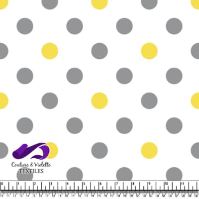Spring Fling - Grey and yellow polka dots