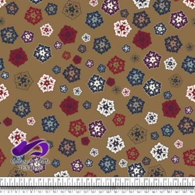 Modern paisley - Flowers - Dull Gold