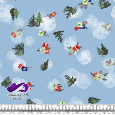 Noel country charm - Sapins - Clear sky blue