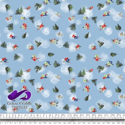 Noel country charm - Sapins - Clear sky blue