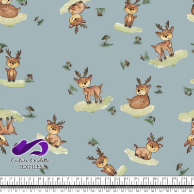 Smalls animals - Deers - blue cloud