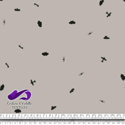 Little aviator - airplanes and clouds - silver cloud